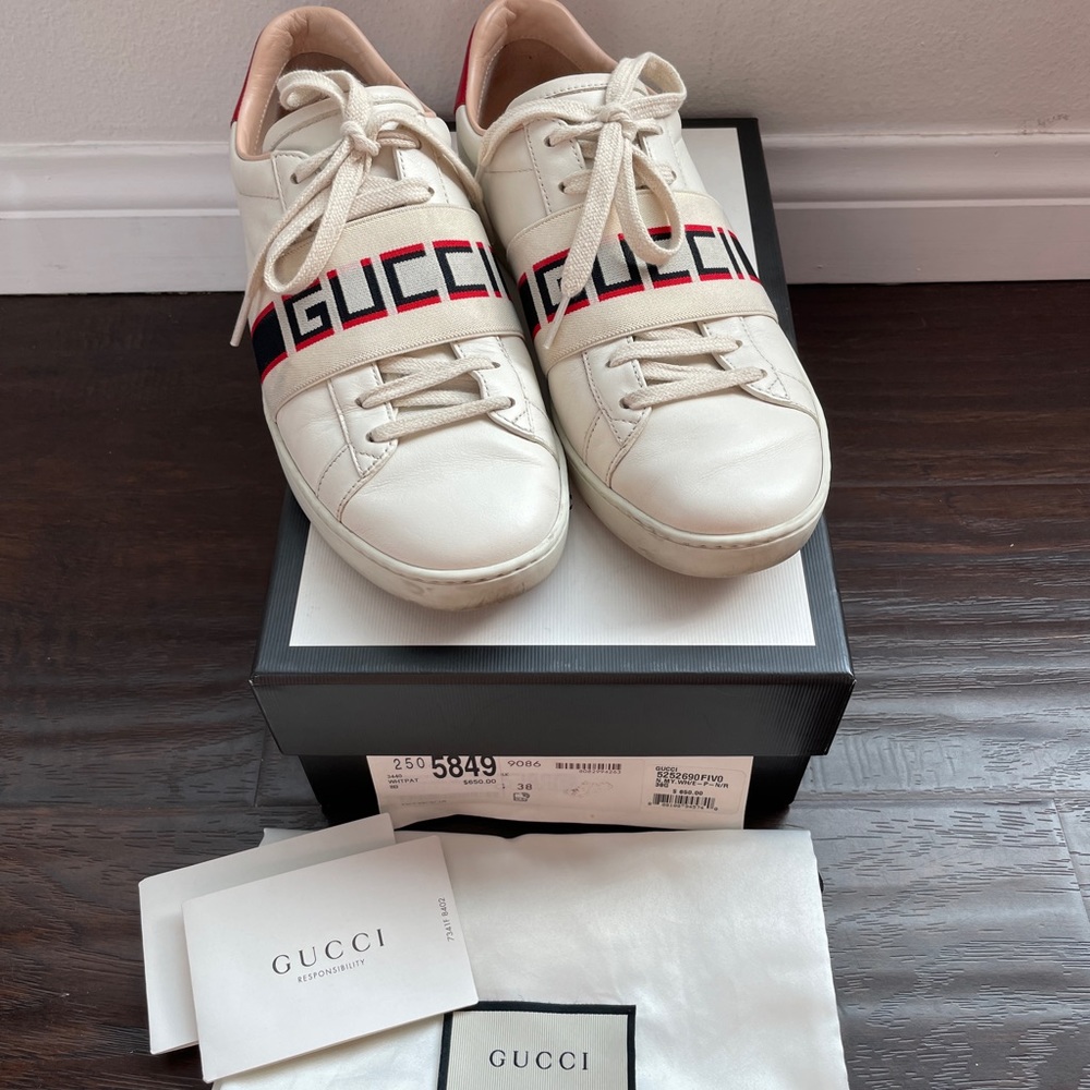 Gucci Ace Stripe Elastic Band Sneakers